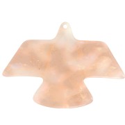 35x50mm transparent acetate eagle pendant - Marbled Orange pearly glitter x1