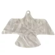 35x50mm clear acetate eagle pendant - Marbled glittery Terre d'ombre x1