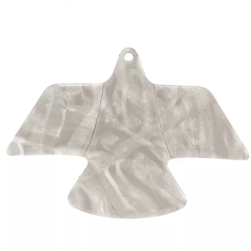 35x50mm clear acetate eagle pendant - Marbled glittery Terre d'ombre x1