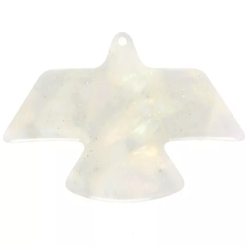 35x50mm transparent acetate eagle pendant - Pearlescent Ivory marble x1