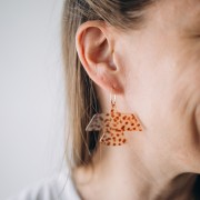 35x50mm transparent acetate eagle pendant - Pearlescent Ivory marble x1