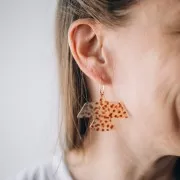 35x50mm transparent acetate eagle pendant - Pearlescent Ivory marble x1