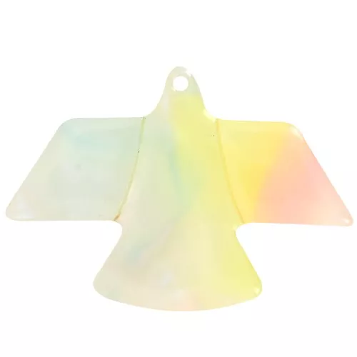 25x35.5mm Acetate Eagle Pendant - Marbled Coral - Yellow - Blue Pearl x1