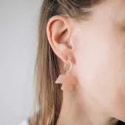 25x35.5mm Opaque acetate eagle pendant - Marbled Beige pearly glitter x1