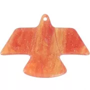 25x35.5mm eagle pendant in opaque acetate - Marbled Copper-gold glitter x1