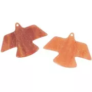 25x35.5mm eagle pendant in opaque acetate - Marbled Copper-gold glitter x1