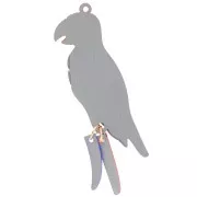 68x19mm Plexiglas Parrot Pendant - Mirror Effect - Red - Blue - Gold x1