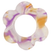 18mm acetate flower pendant - Pearlescent white - Orange - Violet x1|raw }}