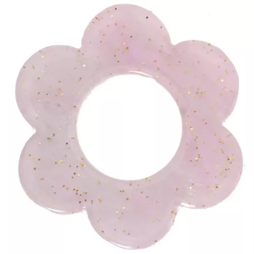 18mm acetate flower pendant - Lilac marbled glitter x1