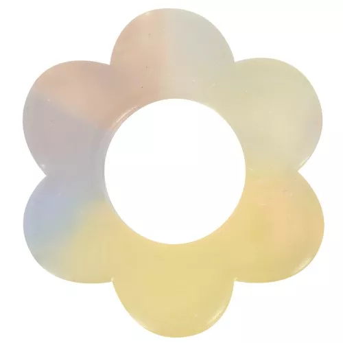 18mm Acetate Flower Pendant - Tortoiseshell - Yellow - Orange Pearl x1