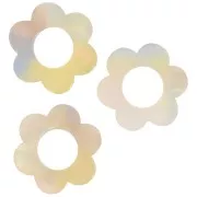 18mm Acetate Flower Pendant - Tortoiseshell - Yellow - Orange Pearl x1