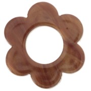 18mm Acetate Flower Pendant - Marbled Dark Brown x1|raw }}