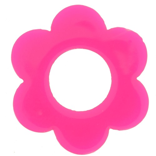 18mm acrylic flower pendant - Neon pink x1