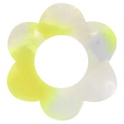 18mm acetate flower pendant - Tortoiseshell - Pearlescent white - Neon yellow x1|raw }}