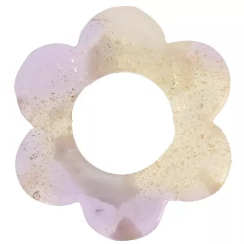 18mm Acetate Flower Pendant - Tortoiseshell - Mauve - Pearlescent White x1