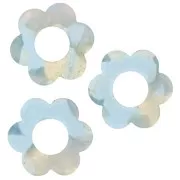 18mm Acetate Flower Pendant - Tortoiseshell - Sky Blue - Pearlescent White x1