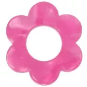 18mm Acetate Flower Pendant - Marbled Raspberry Pearl x1