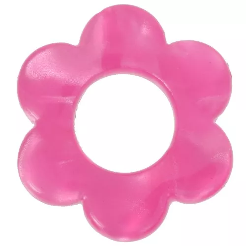18mm Acetate Flower Pendant - Marbled Raspberry Pearl x1
