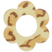18mm Acrylic Flower Pendant - Beige Cheetah - Light Brown x1