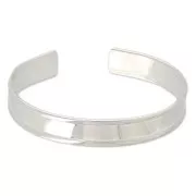 Brass bracelet base with curved edge 10mm Silver tone x1