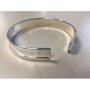 Brass bracelet base with curved edge 10mm Silver tone x1