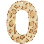 47x34mm Oval hollowed-out acrylic pendant - Beige Cheetah - Light Brown x1|raw }}