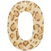 Beige - 47x34mm Oval hollowed-out acrylic pendant - Beige Cheetah - Light Brown x1 47x34mm Oval hollowed-out acrylic pendant - Beige Cheetah - Light Brown x1