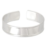 Brass bracelet base with curved edge 15mm Silver tone x1|raw }}