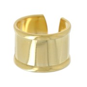 Raw brass ring with curved edge 15 mm fine gold plated x1|raw }}