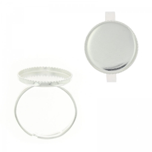 Raw setting ring base 16mm Silver tone x1