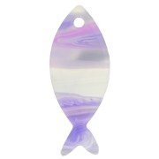25x10mm Acetate Fish Pendant - Mauve Marble - Grey x1|raw }}