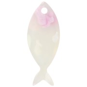 25x10mm Acetate Fish Pendant - Terrazzo Translucent - Pink - Violet x1