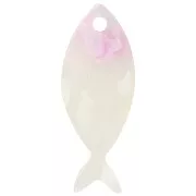 25x10mm Acetate Fish Pendant - Terrazzo Translucent - Pink - Violet x1