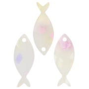 25x10mm Acetate Fish Pendant - Terrazzo Translucent - Pink - Violet x1