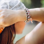 25x10mm Acrylic Fish Pendant - Royal Blue Glitter x1