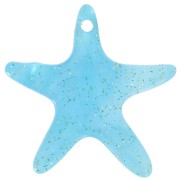 20mm starfish pendant in acetate - Turquoise marbled glitter x1|raw }}