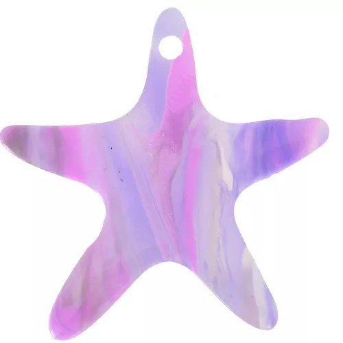 20mm starfish pendant in acetate - Mauve marbled - Grey x1