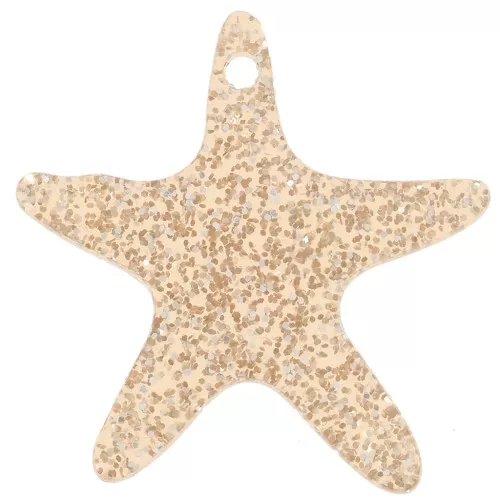 20mm Acrylic Starfish Pendant - Bronze Glitter x1