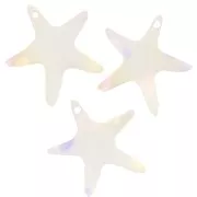 20mm Acetate Starfish Pendant - Terrazzo Translucent - Pink - Violet x1