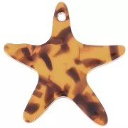 Black - Pendentif étoile de mer 20 mm en acétate - Terrazzo Marron - Noir x1 Pendentif étoile de mer 20 mm en acétate - Terrazzo Marron - Noir x1