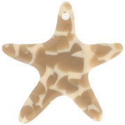 20mm Acetate Starfish Pendant - Mottled Caramel - Beige x1|raw }}