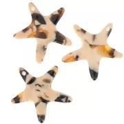 20mm Acetate Starfish Pendant - Tortoiseshell - Salmon - Brown x1