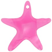 20mm transparent acetate starfish pendant - Marbled Raspberry Pearl x1