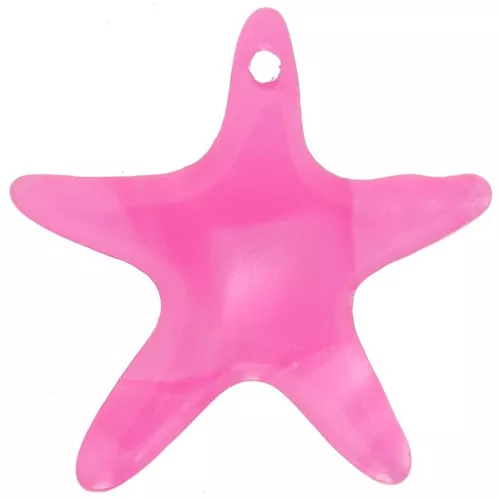 20mm transparent acetate starfish pendant - Marbled Raspberry Pearl x1