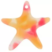 Orange - Pendentif étoile de mer 20 mm en acétate - Ecaille de tortue - Orange - Rose foncé Pendentif étoile de mer 20 mm en acétate - Ecaille de tortue - Orange - Rose foncé