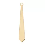 Charms smooth sharp drops 25 mm Fine gold plated pink x6