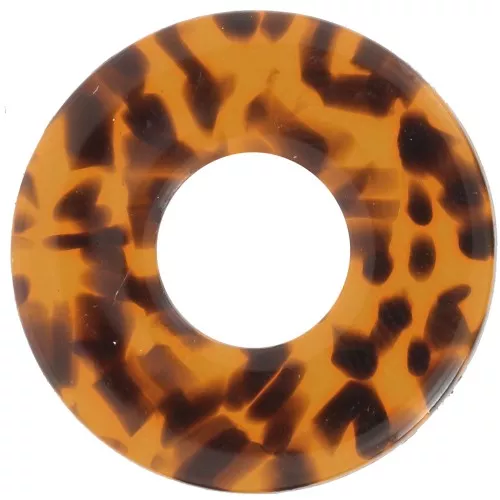 20mm donuts pendant in acetate - Terrazzo Brown - Black x1