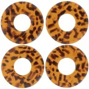 20mm donuts pendant in acetate - Terrazzo Brown - Black x1