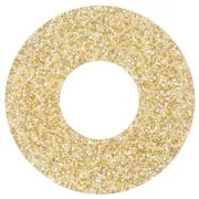 Pendants - Charms - Pendentif donuts 20 mm en acrylique - Pailleté Doré x1 Pendentif donuts 20 mm en acrylique - Pailleté Doré x1
