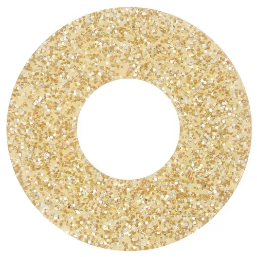 20mm acrylic donuts pendant - Golden Glitter x1